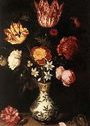 Ambrosius Bosschaert, Still Life with Flowers in a Wan-Li vase.